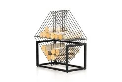 Natural Black Firewood Bookcase Storage