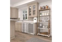 32X75 White Wood Shelving Unit -Living Spaces Store 293099 white wood bookcase room 86