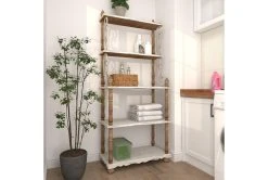 32X75 White Wood Shelving Unit -Living Spaces Store 293099 white wood bookcase room 90