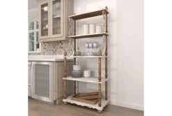 32X75 White Wood Shelving Unit -Living Spaces Store 293099 white wood bookcase room 91