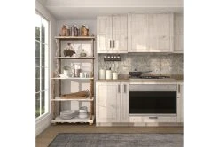 32X75 White Wood Shelving Unit -Living Spaces Store 293099 white wood bookcase room 94