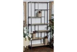 30X64 Brown Wood Shelving Unit -Living Spaces Store 293159 brown multi media bookcase room 85