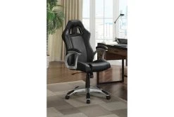 Randy Black + Grey Adjustable Office Chair 9 Randy Black + Grey Adjustable Office Chair -Living Spaces Store 299181 black fabric office chair room 85