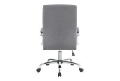 Clayton Grey + Chrome Upholstered Office Chair With Casters -Living Spaces Store 299205 grey fabric office chair back 82