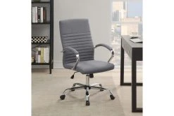 Clayton Grey + Chrome Upholstered Office Chair With Casters -Living Spaces Store 299205 grey fabric office chair room 86