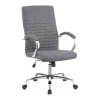 Clayton Grey + Chrome Upholstered Office Chair With Casters