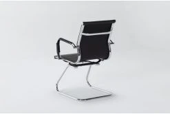 Jaques Black Faux Leather Office Chair -Living Spaces Store 301794 black polyurethane office chair side 19