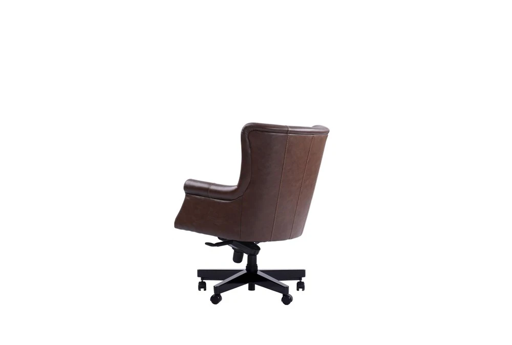 Beau Brown Leather Office Chair 6 Beau Brown Leather Office Chair - Image 4