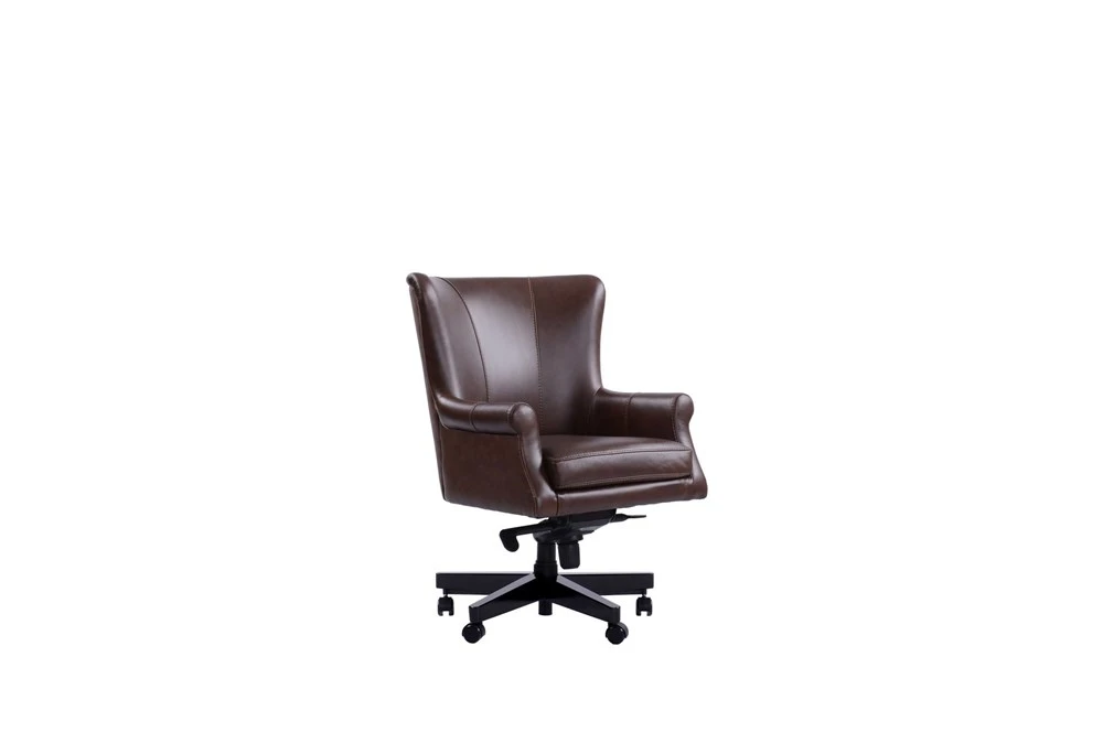 Beau Brown Leather Office Chair 5 Beau Brown Leather Office Chair - Image 3