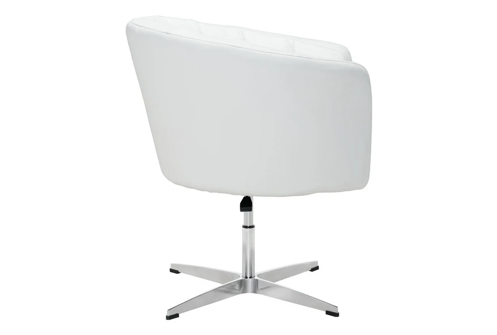 Willow Faux Leather White Swivel Office Chair 4 Willow Faux Leather White Swivel Office Chair - Image 2