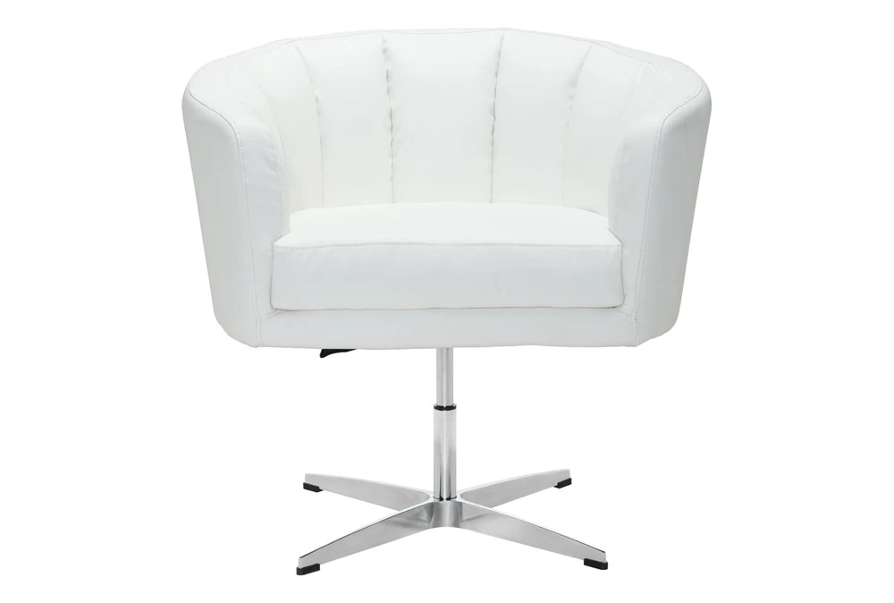 Willow Faux Leather White Swivel Office Chair 5 Willow Faux Leather White Swivel Office Chair - Image 3