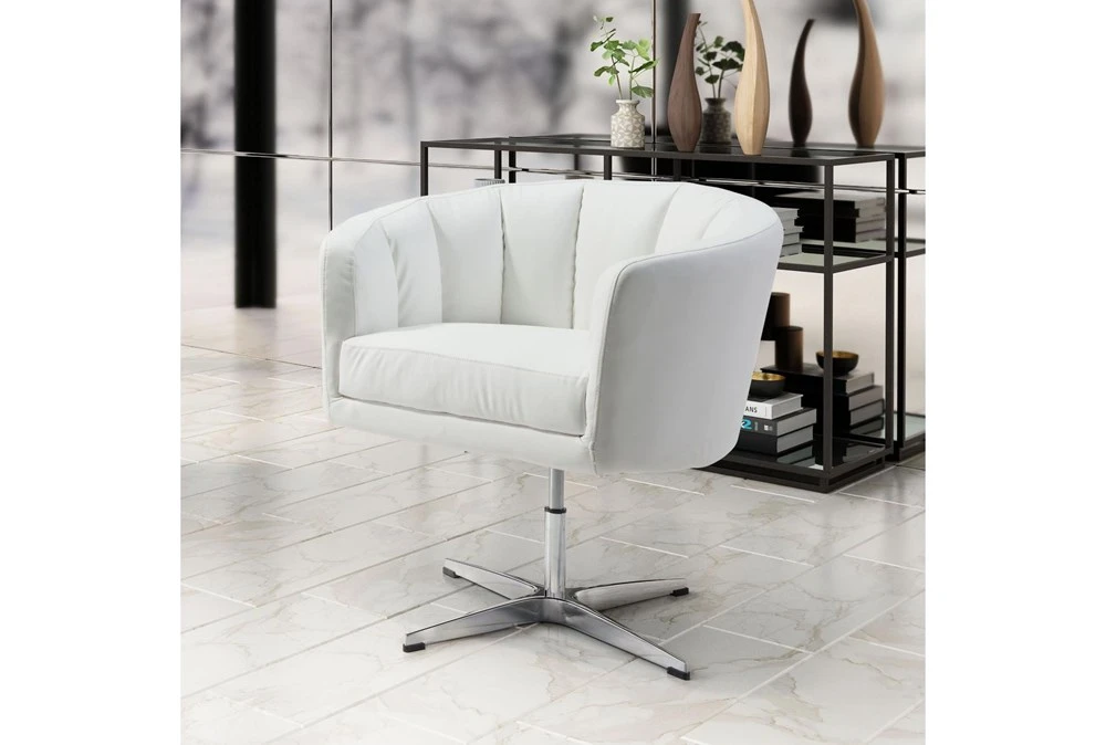 Willow Faux Leather White Swivel Office Chair 9 Willow Faux Leather White Swivel Office Chair - Image 7