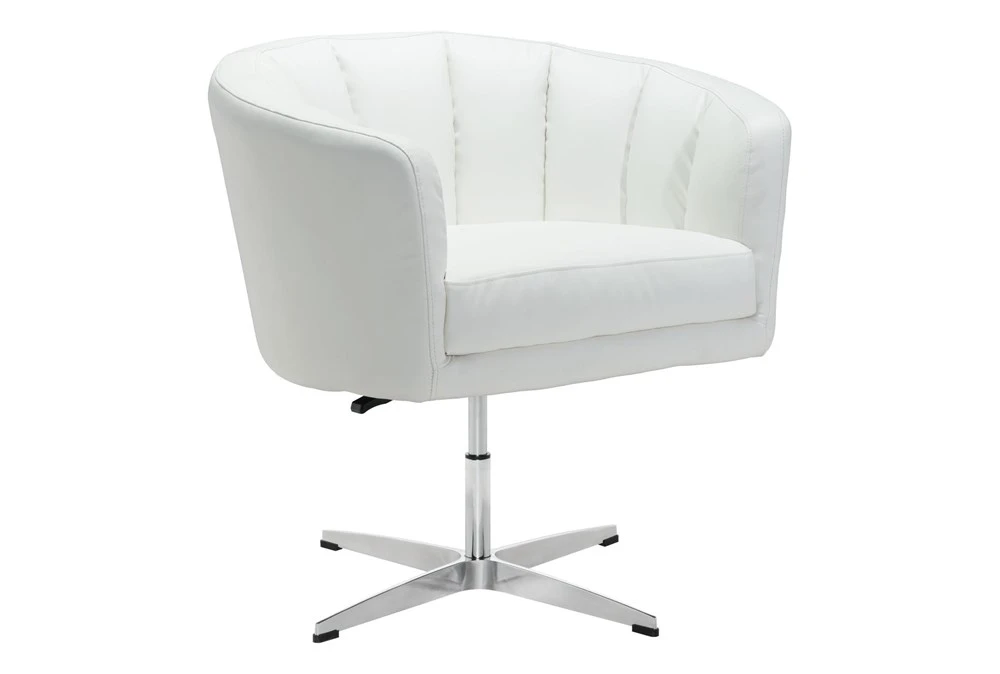 Willow Faux Leather White Swivel Office Chair 3 Willow Faux Leather White Swivel Office Chair