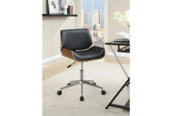 Ronnie Black Faux Leather + Wood Adjustable Office Chair 15 Ronnie Black Faux Leather + Wood Adjustable Office Chair -Living Spaces Store 303887 black polyurethane office chair room 85