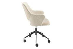 Valita Ivory Faux Leather & Fabric Office Chair -Living Spaces Store 304218 beige leather office chair detail 45