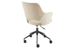Valita Ivory Faux Leather & Fabric Office Chair -Living Spaces Store 304218 beige leather office chair detail 46