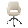 Valita Ivory Faux Leather & Fabric Office Chair -Living Spaces Store 304218 beige leather office chair signature 01