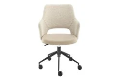 Valita Ivory Faux Leather & Fabric Office Chair