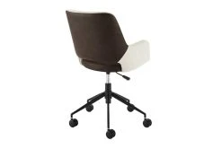 Mayfield Ivory Fabric & Brown Faux Leather Office Chair -Living Spaces Store 304220 beige leather office chair detail 47