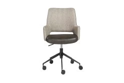 Mayfield Light Gray Fabric & Dark Gray Faux Leather Office Chair -Living Spaces Store 304221 grey leather office chair detail 48