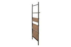 Fairway Dark Brown Wood Industrial 77" Bookcase -Living Spaces Store 304342 brown wood bookcase front 06