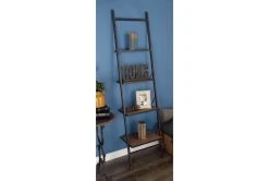 Fairway Dark Brown Wood Industrial 77" Bookcase -Living Spaces Store 304342 brown wood bookcase room 85