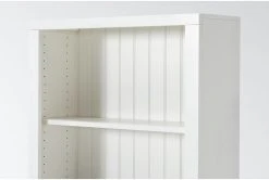 Westlawn White 84" Bookcase -Living Spaces Store 304935 white wood bookcase detail 45