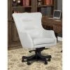 Glendower Leather Desk Chair -Living Spaces Store 305254 white leather office chair signature 01