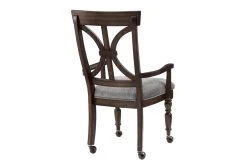 Schiller Desk Chair With Casters -Living Spaces Store 306048 brown wood office chair back 82