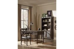 Schiller Desk Chair With Casters -Living Spaces Store 306048 brown wood office chair room 85