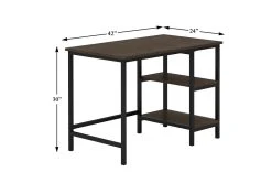 Rockwood Writing Desk With Chair -Living Spaces Store 306050 brown wood desk and chair set detail 44