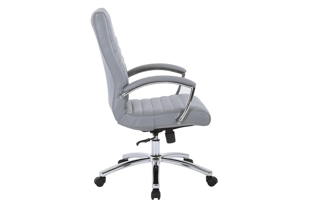 Burlingame Gray Executive Mid-Back Faux Leather Office Chair 4 Burlingame Gray Executive Mid-Back Faux Leather Office Chair - Image 2