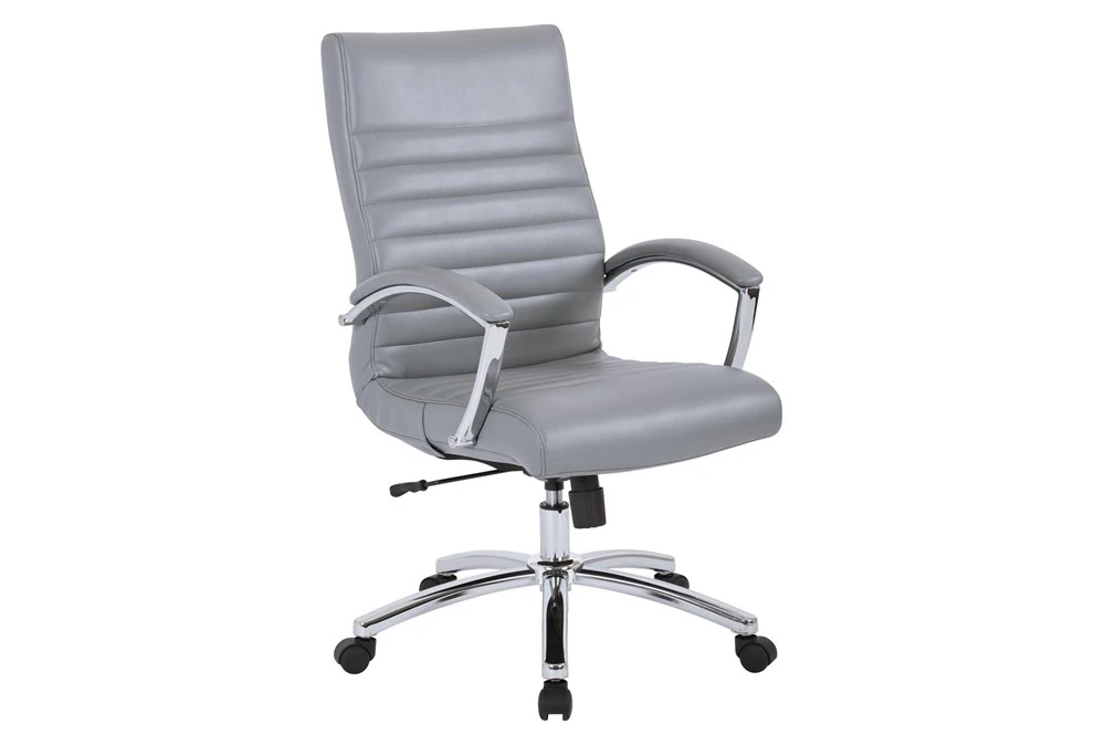 Burlingame Gray Executive Mid-Back Faux Leather Office Chair 3 Burlingame Gray Executive Mid-Back Faux Leather Office Chair