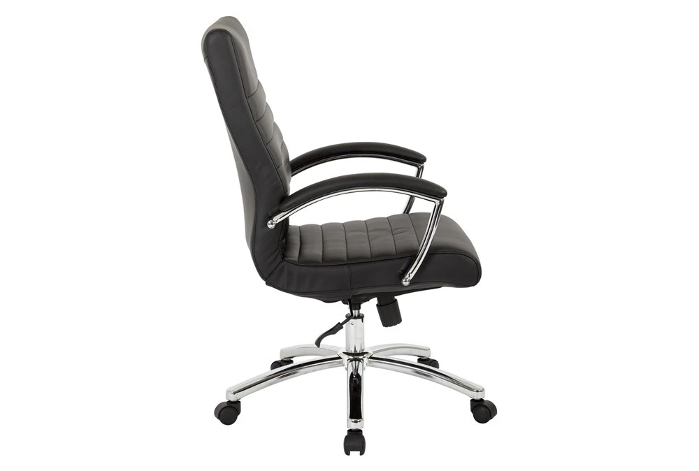 Burlingame Black Executive Mid-Back Faux Leather Office Chair 4 Burlingame Black Executive Mid-Back Faux Leather Office Chair - Image 2