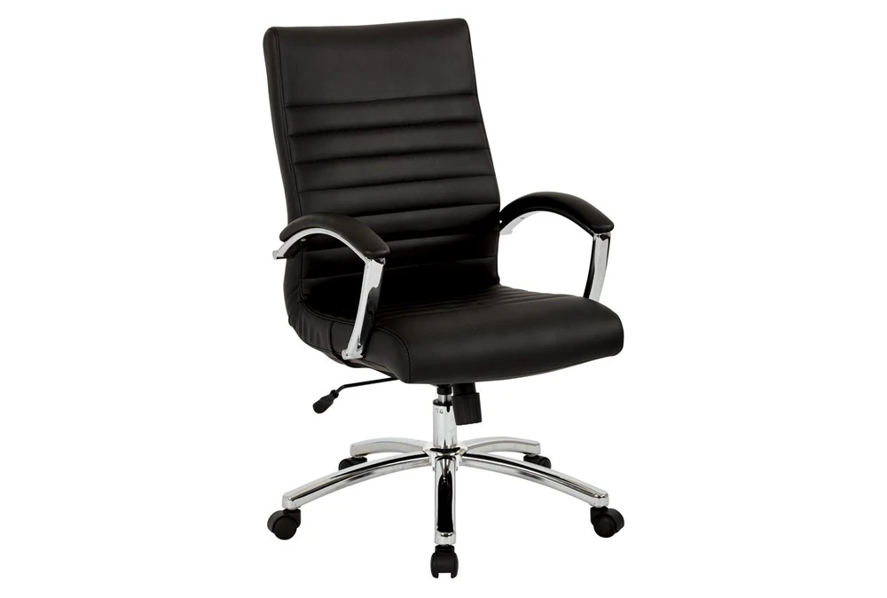 Burlingame Black Executive Mid-Back Faux Leather Office Chair 3 Burlingame Black Executive Mid-Back Faux Leather Office Chair