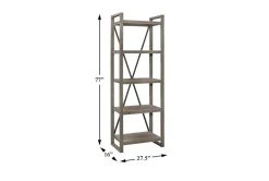 Mcloughlin 27.5" Bookcase Pier -Living Spaces Store 306157 grey wood pier detail 44