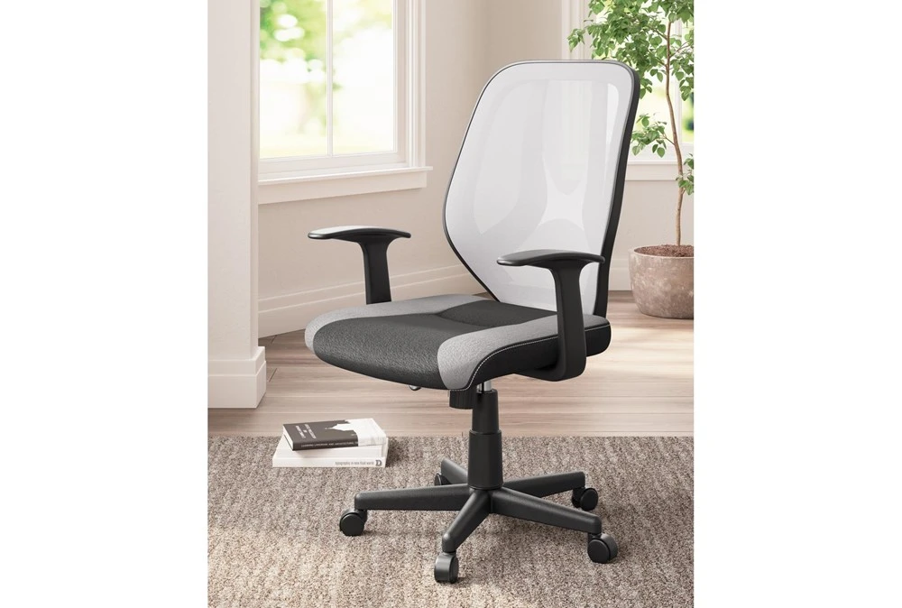 Genesee Light Gray & Black Mesh Office Chair 9 Genesee Light Gray & Black Mesh Office Chair - Image 7