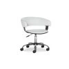 Carnelian White Faux Leather Barrel Office Chair 1 Carnelian White Faux Leather Barrel Office Chair -Living Spaces Store 307696 white polyurethane office chair signature 01