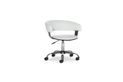 Carnelian White Faux Leather Barrel Office Chair