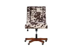 Callippe Brown Cowprint Office Chair -Living Spaces Store 307706 brown polyester office chair front 03