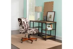 Callippe Brown Cowprint Office Chair -Living Spaces Store 307706 brown polyester office chair room 85