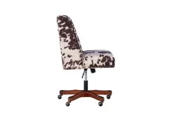 Callippe Brown Cowprint Office Chair -Living Spaces Store 307706 brown polyester office chair side 14