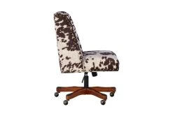 Callippe Brown Cowprint Office Chair -Living Spaces Store 307706 brown polyester office chair side 15