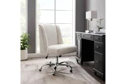 Callippe Office Chair Sherpa -Living Spaces Store 307775 white polyester office chair room 86