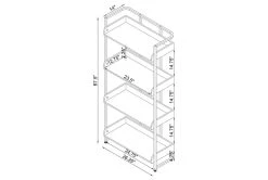 Eugene 4-Shelf Bookcase White High Gloss And Chrome -Living Spaces Store 307920 detail 44