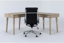 Allen Corner Desk + Moby Black High Back Office Chair