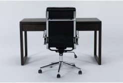 Pierce Espresso Computer Desk + Moby Black High Back Office Chair
