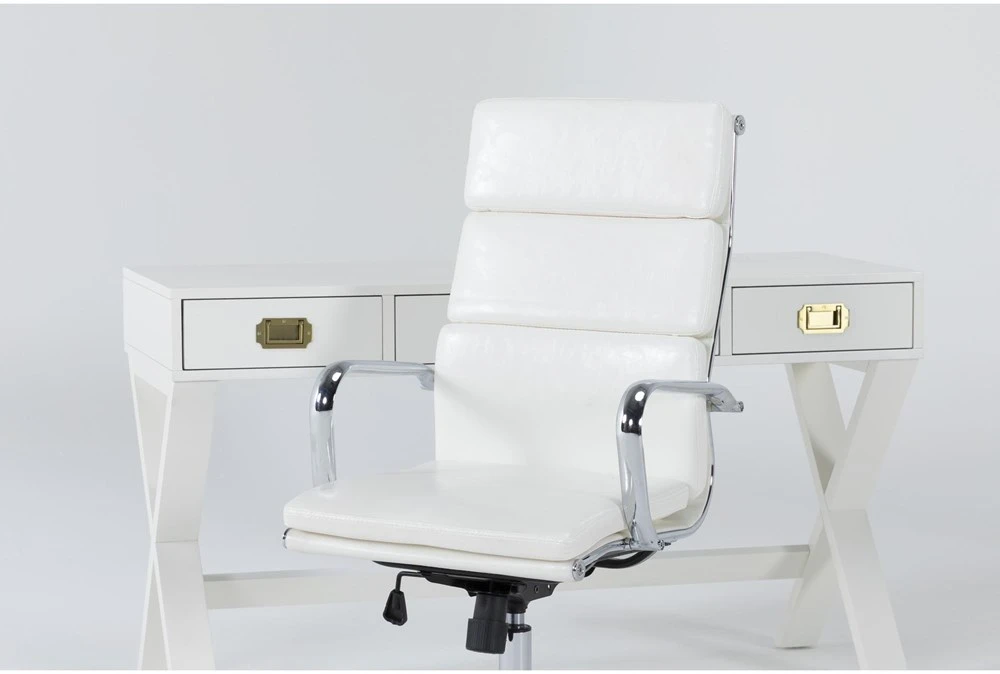 Adams White Desk + Moby White High Back Office Chair 5 Adams White Desk + Moby White High Back Office Chair - Image 3