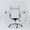 Adams White Desk + Moby White High Back Office Chair -Living Spaces Store 309822 white wood desk and chair set signature 01