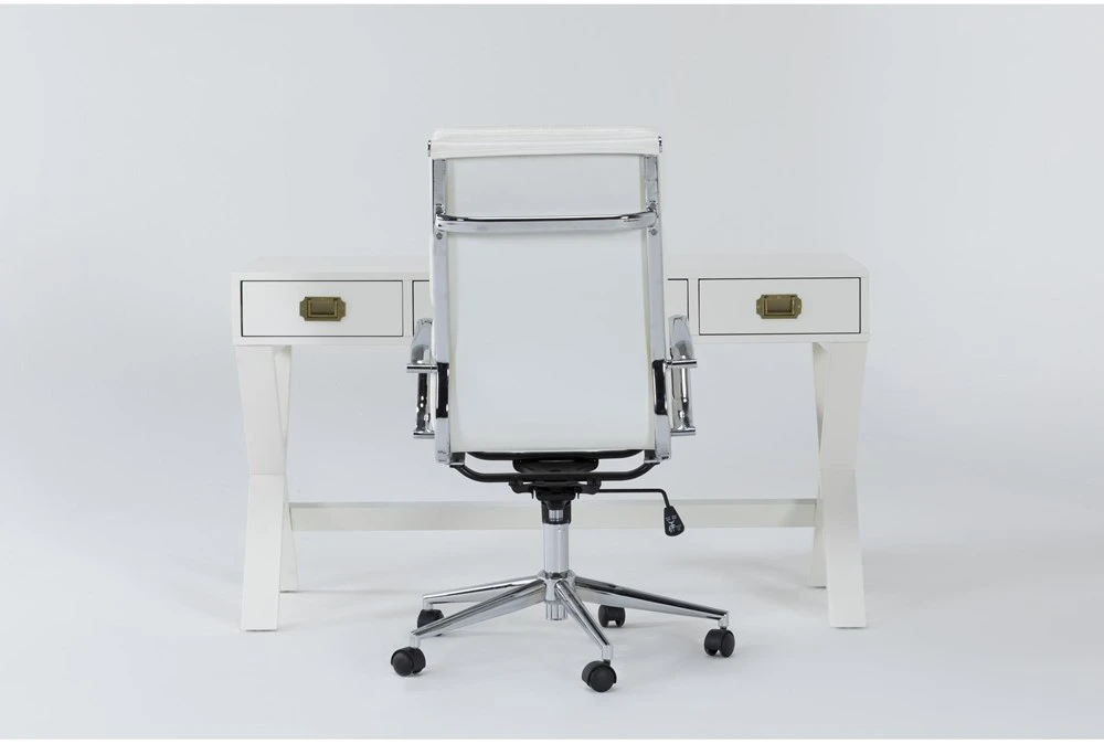 Adams White Desk + Moby White High Back Office Chair 3 Adams White Desk + Moby White High Back Office Chair